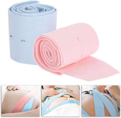 Band for Pregnancy Support, 2Pcs Fetal Heart Monitoring Belt Fetal Tape Fetal Heart Monitoring Bandage Belt with Snaps Design for Pregnant Women Use